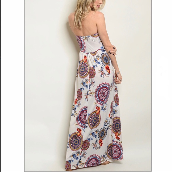 Ivory Floral Maxi Dress - Picture 2 of 2